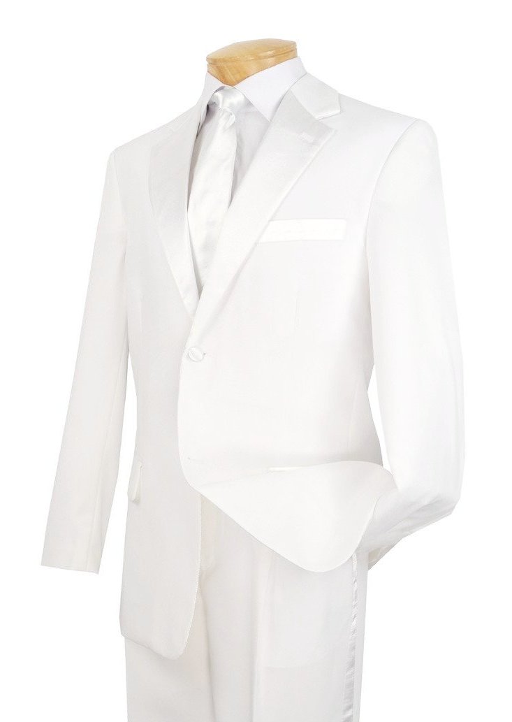 (38R, 46R) Regular Fit 2 Piece Tuxedo In White