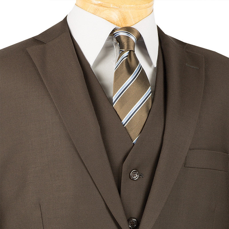Morgan Collection - Regular Fit 3 Piece Suit 2 Button Brown