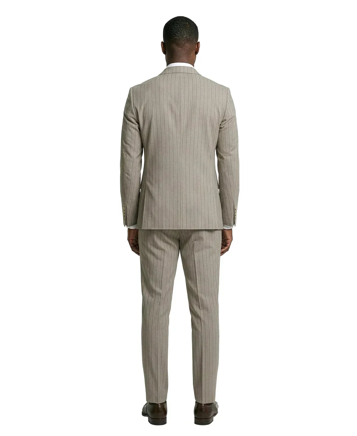 Men's Khaki Pinstripe Double Breasted Suit