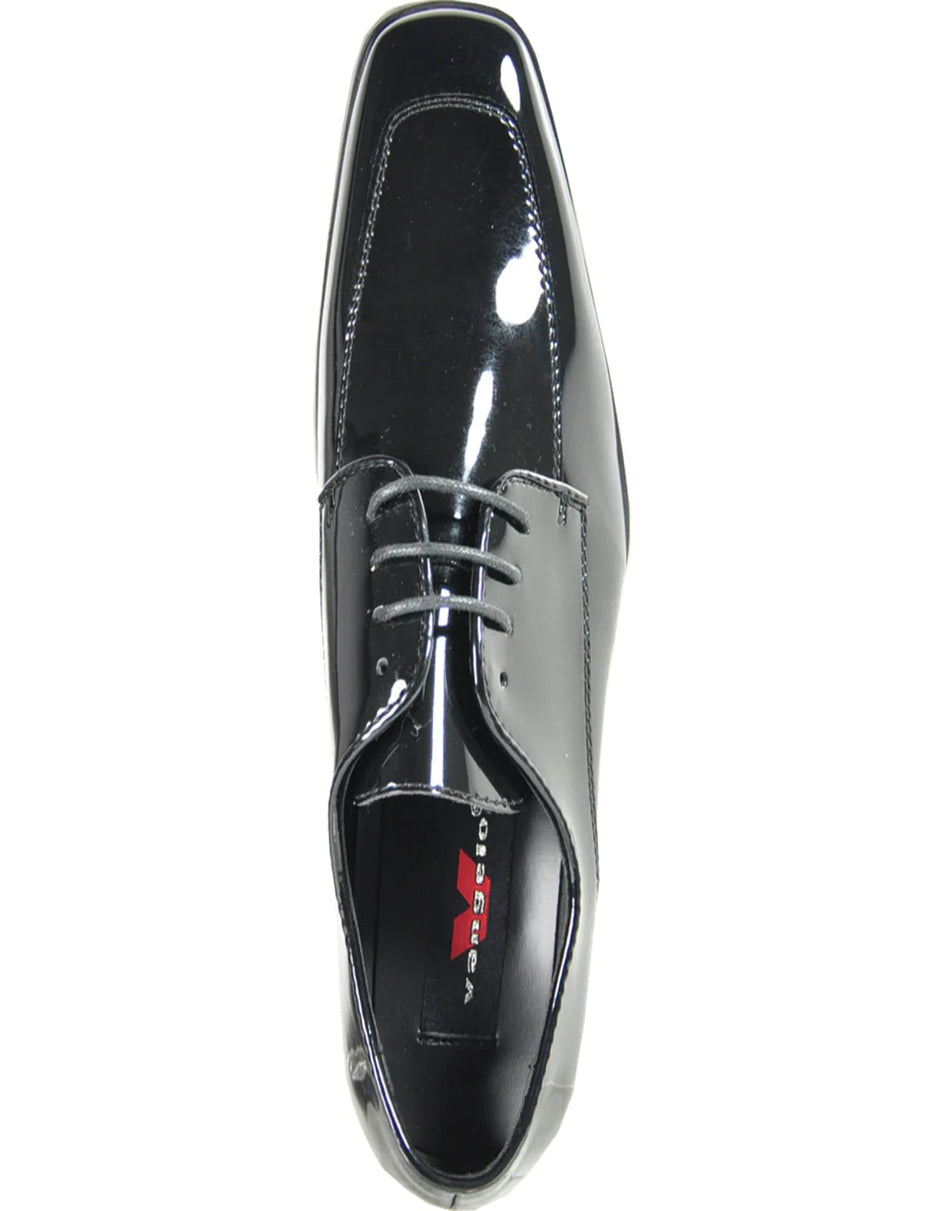 Black Men's Classic Moc Toe Patent Tuxedo Prom 2026 Shoe