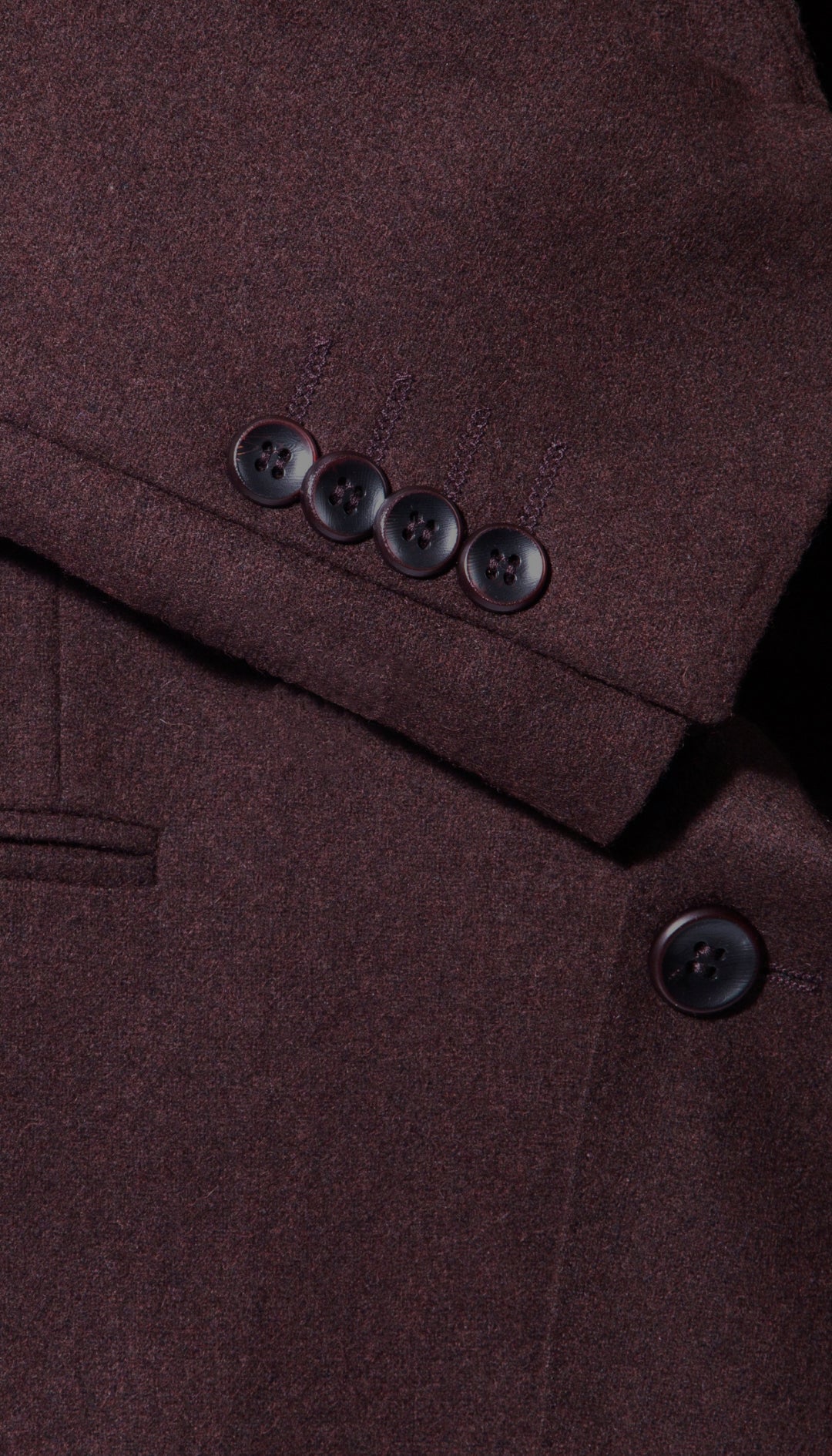 Belmont Notch Lapel Tweed Rich Brown Suit With Peak Stiching.