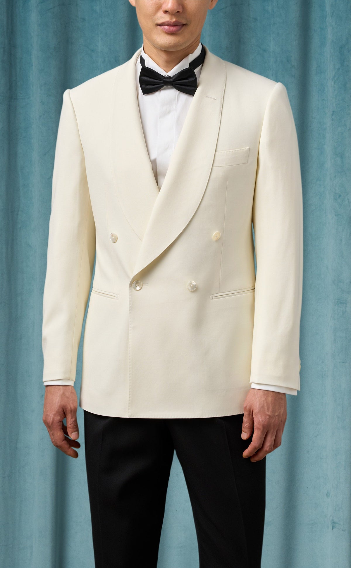 Men’s Ivory Dinner Jacket, Cream Off White Double Breasted Shawl Collar Wedding Tuxedo Blazer