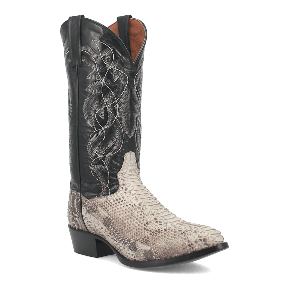 Dan Post Men's Manning Python Snakeskin Round Toe Boots - Natural-New Designer Collection