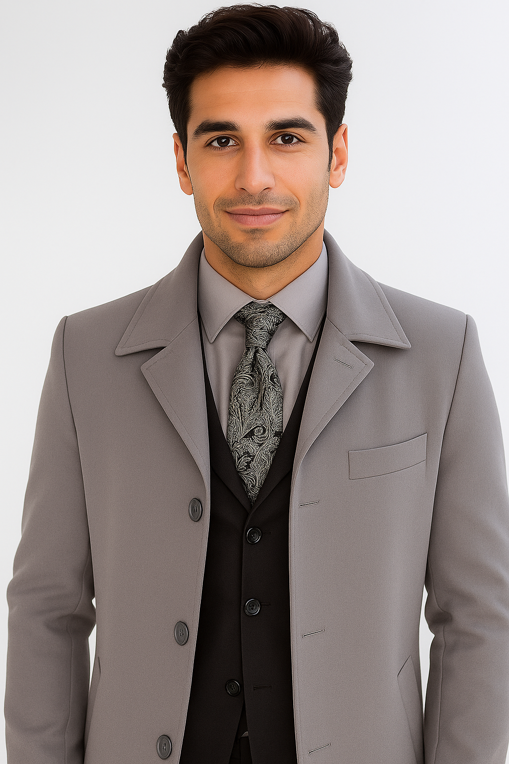 Men's Full Length Overcoat – Classic Winter Long Top Coat