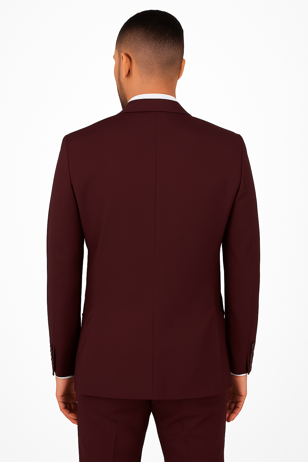 Ultra Slim Fit 2 Piece Suit Stretch Fabric in Solid Burgundy