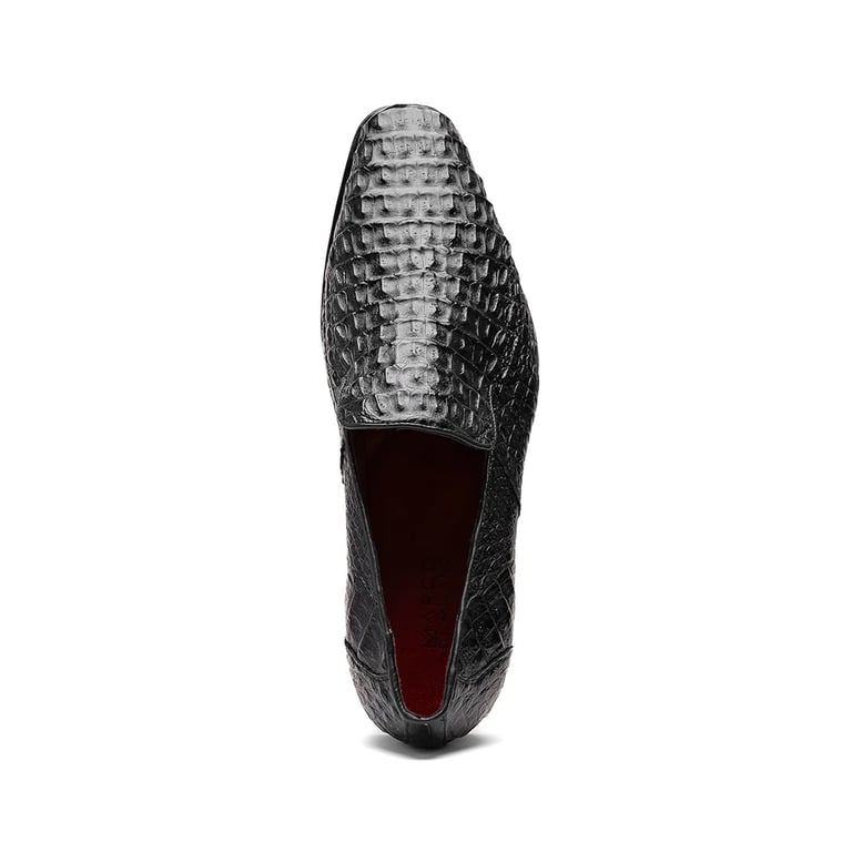 Marco Di Milano Trento Black Genuine Caiman Crocodile Slip-On
