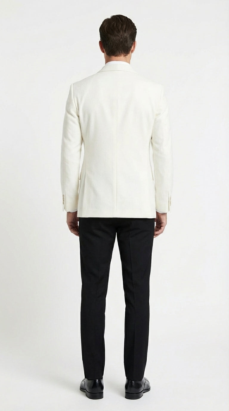 Mens Ivory Dinner Jacket Blazer – Elegant Ivory Cream Off White Formal Blazer Wedding Tuxedo Jacket Evening Wear