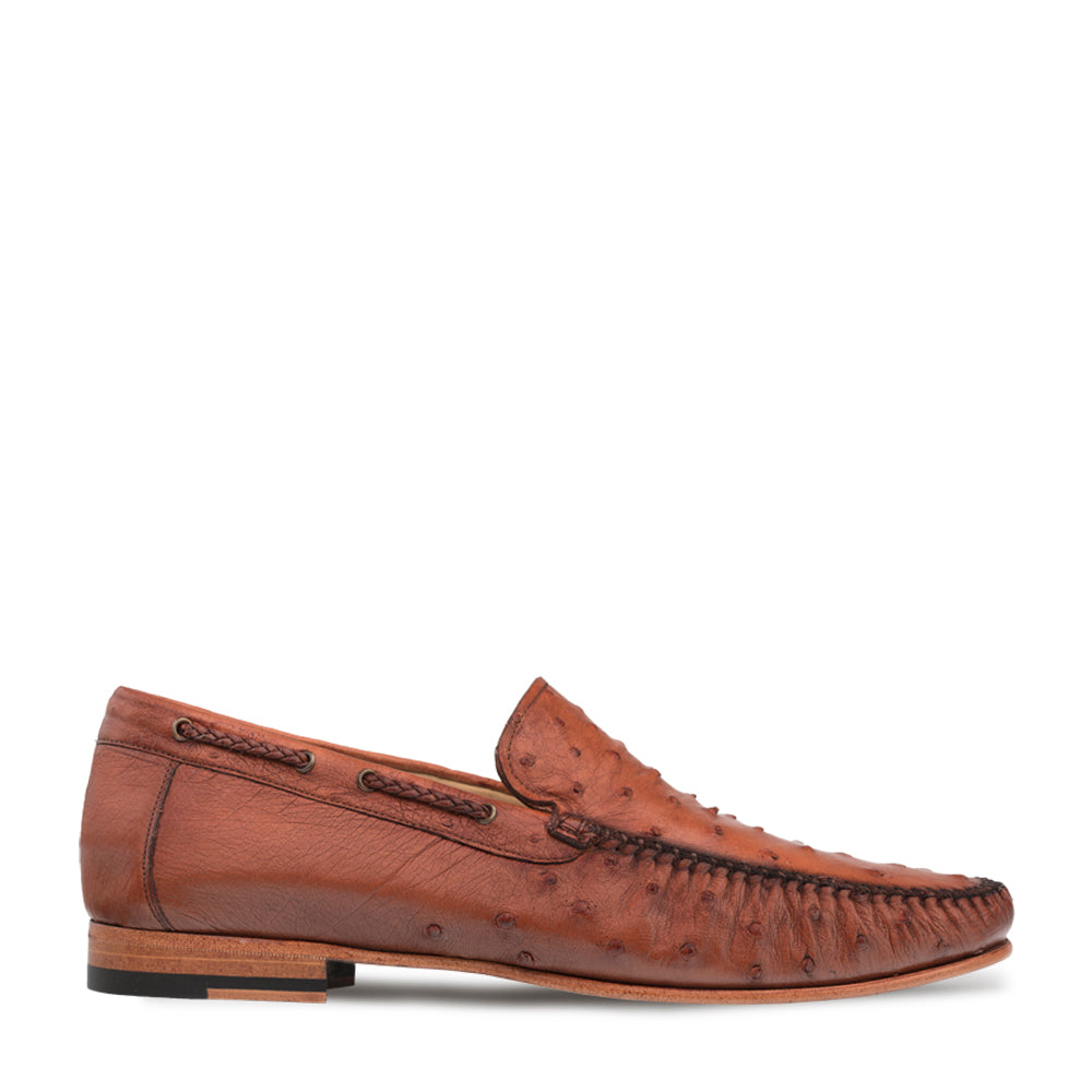 Mezlan Genuine Ostrich Moccasin Slip On