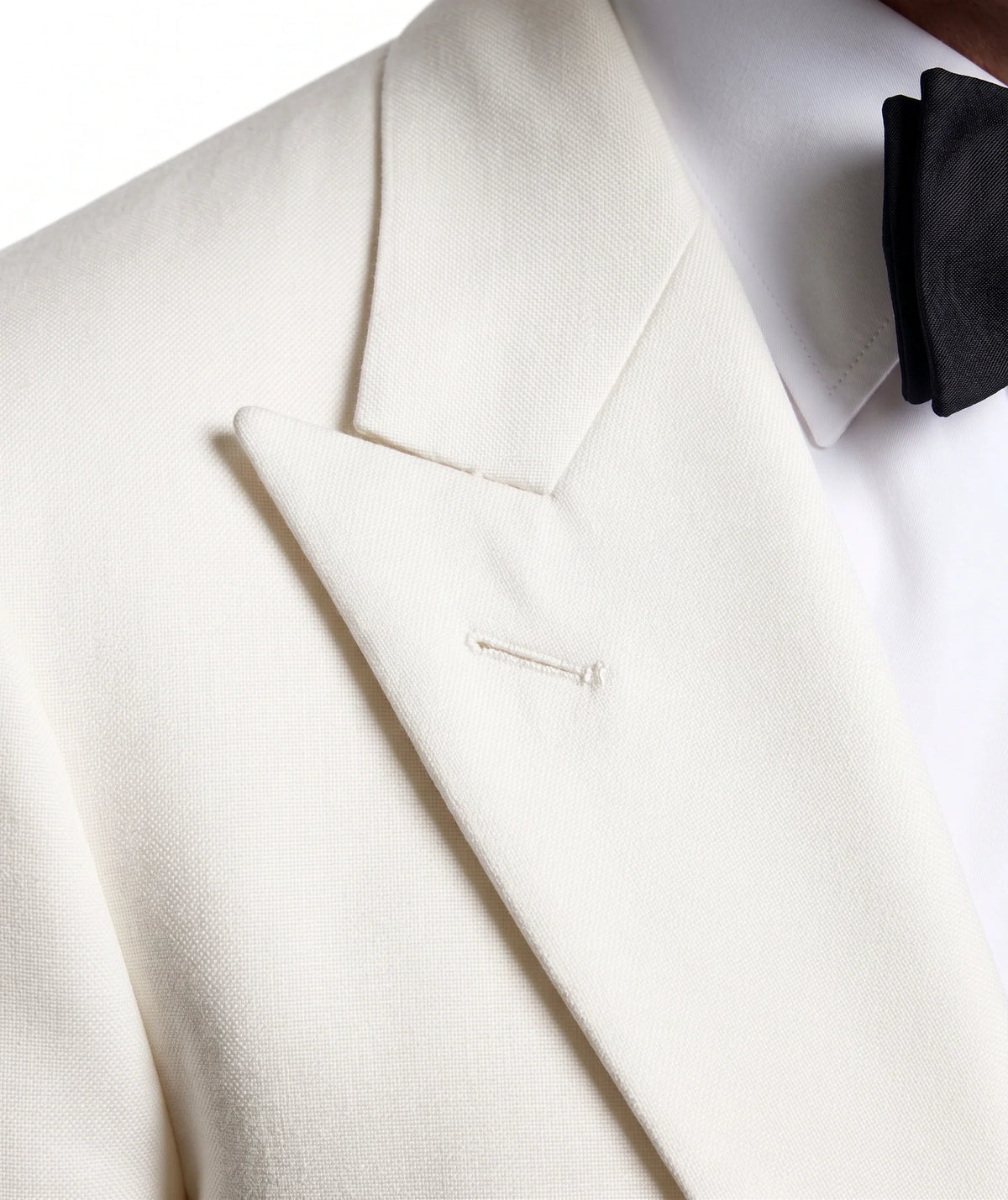 Men’s Pure White Dinner Jacket Blazer – James Bond Style Formal Tuxedo Blazer for Wedding, Black Tie & Evening Wear