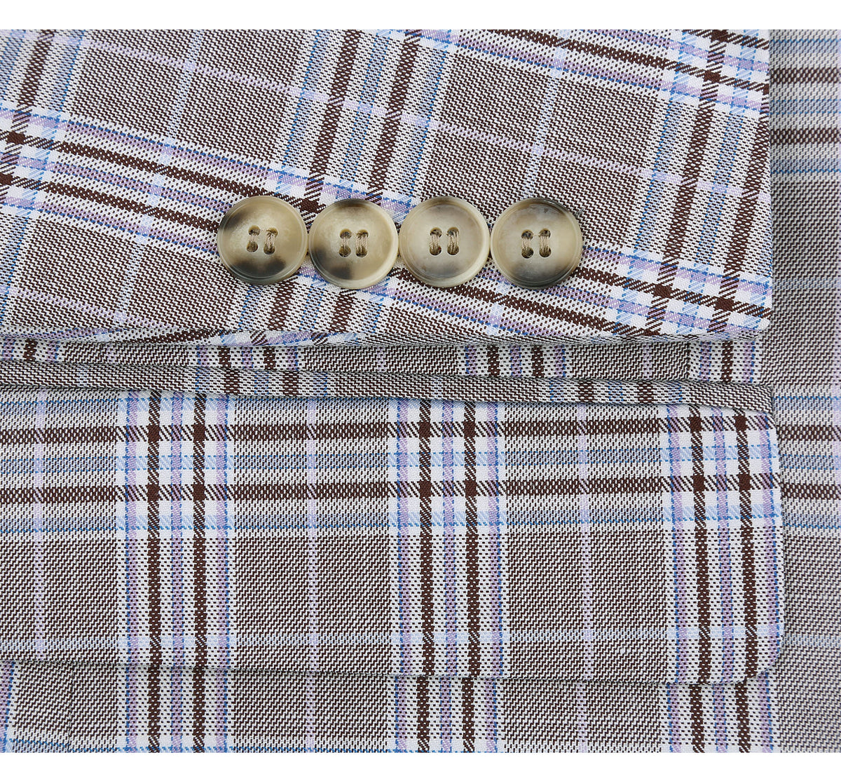 292-7 Men's Slim Fit 2-Piece Single Breasted Check Dress Suit