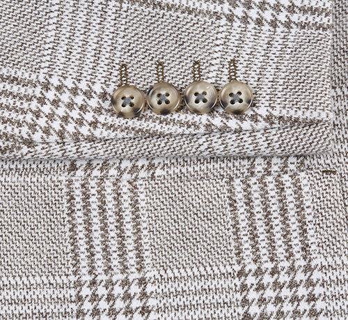 Half Canvas Slim Fit Blazer in Plaid Gray