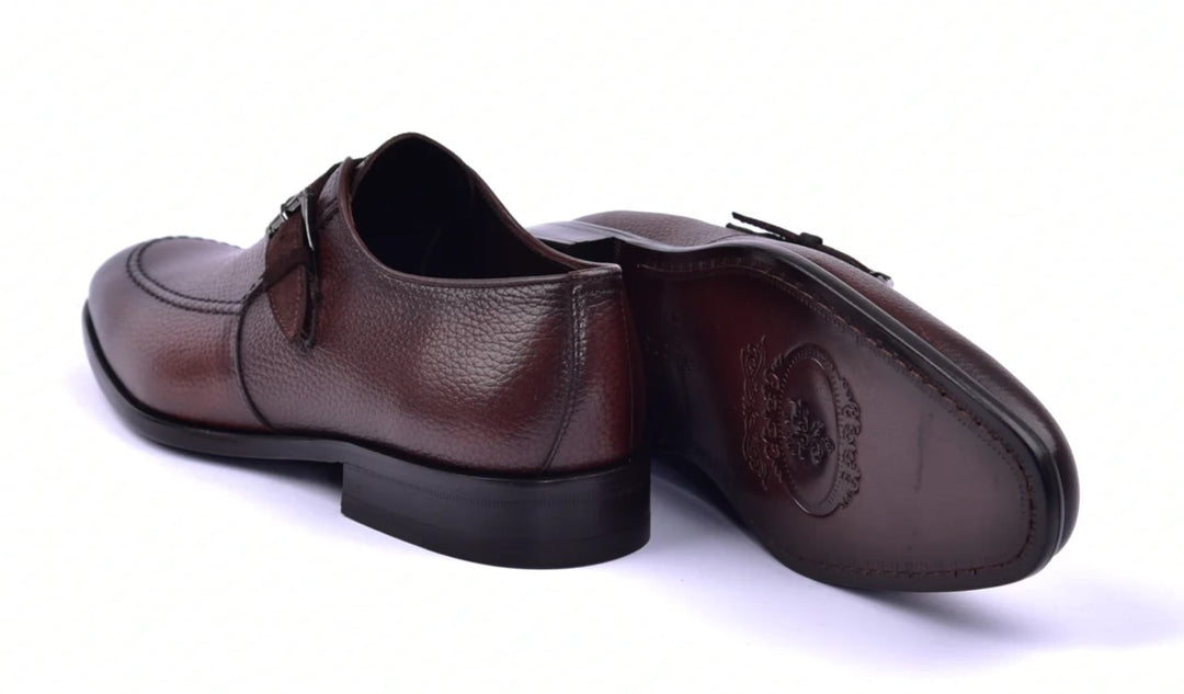 Corrente 6471 Leather Slip-On Monkstrap Shoe - Brown