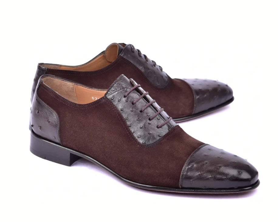 Corrente 6708 Cap-Toe Lace-Up Oxford - Brown