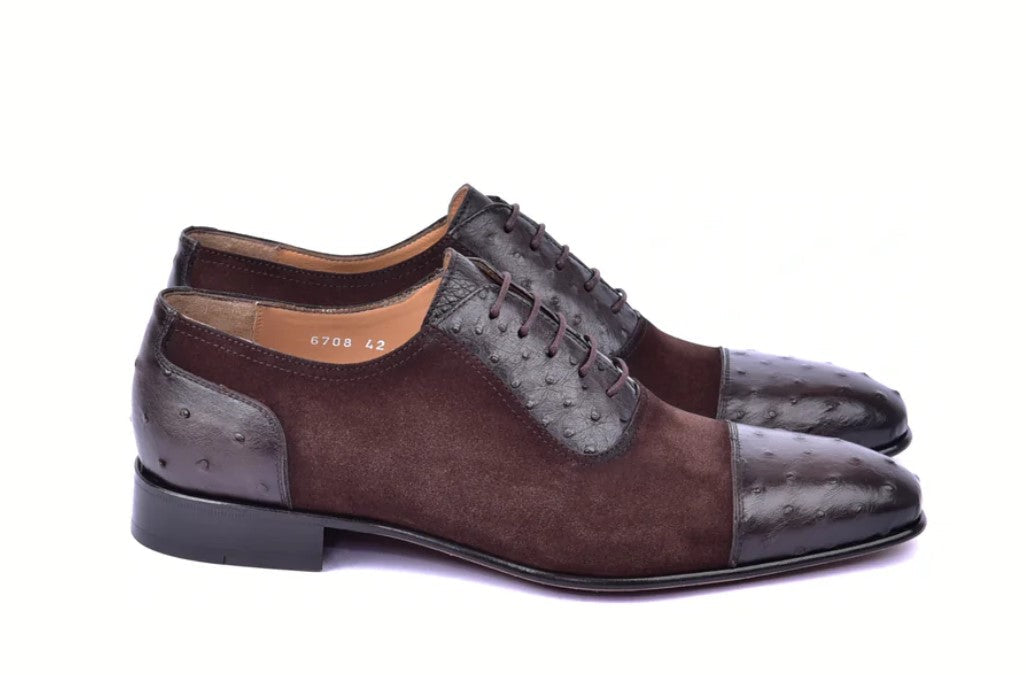 Corrente 6708 Cap-Toe Lace-Up Oxford - Brown