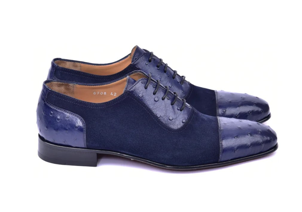 Corrente 6708 Cap-Toe Lace-Up Oxford - Navy