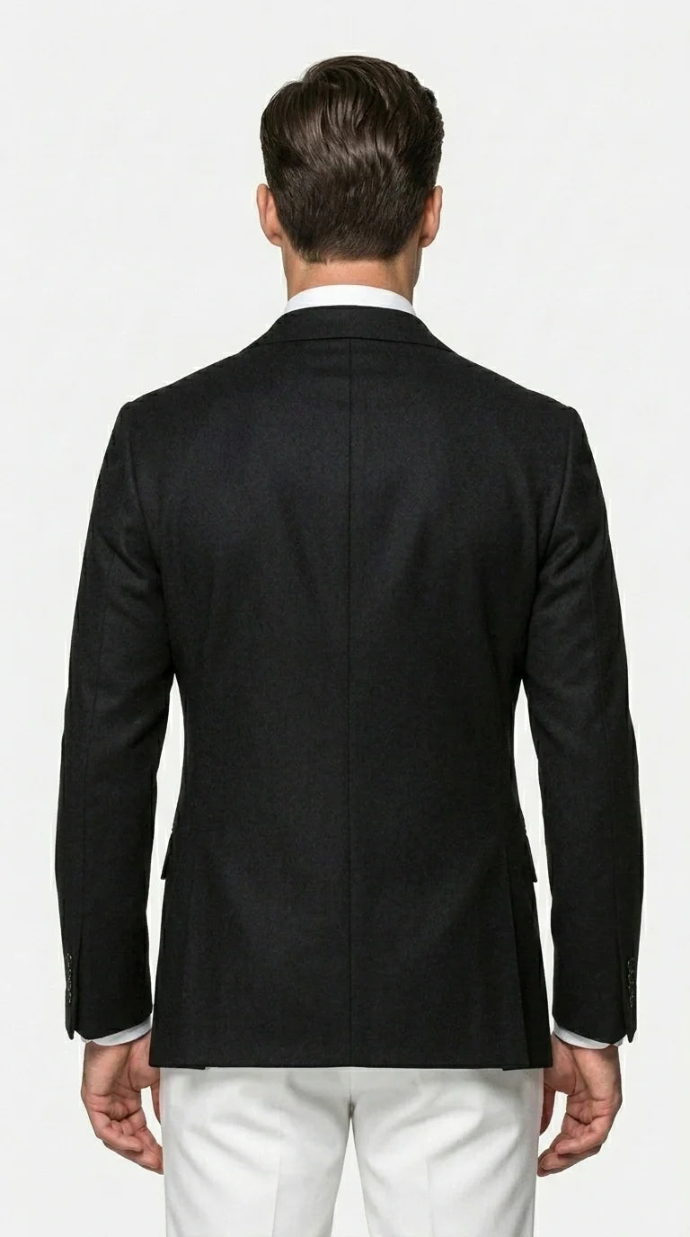 Men’s Black Double Breasted Blazer, Formal Wedding Business Casual Sport Coat Jacket
