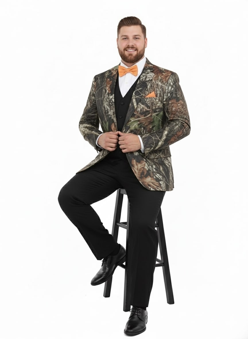 Mens Camo Sport Jacket - Camouflage Blazer - Camo Sport Coat in Green and Brown Color