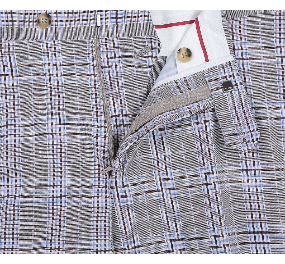 292-7 Men's Slim Fit 2-Piece Single Breasted Check Dress Suit