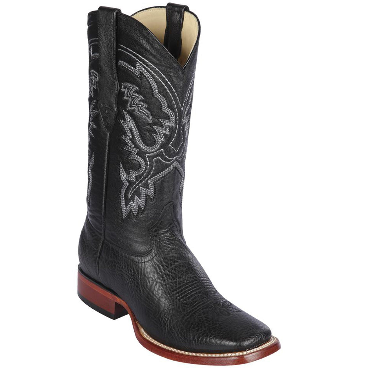 Bull Shoulder Black Square Toe Cowboy Boots