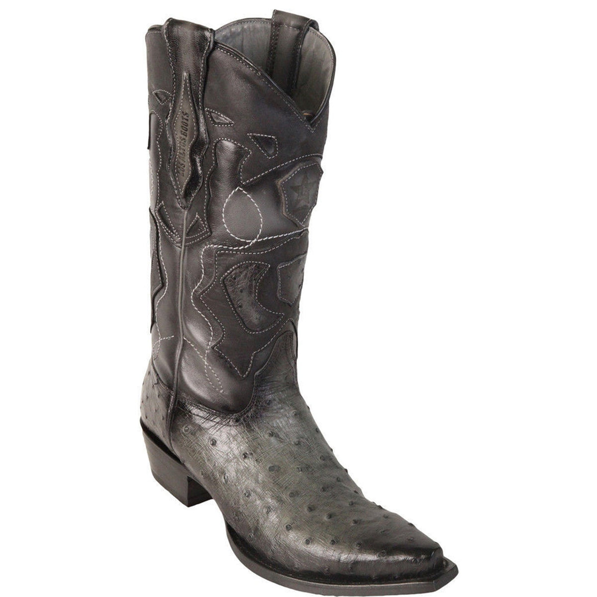 Grey Ostrich Cowboy Boots