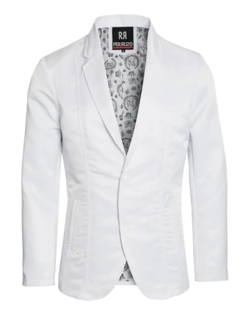 Men’s White Western Blazer – Slim Fit Shiny Finish Casual & Formal Party Jacket