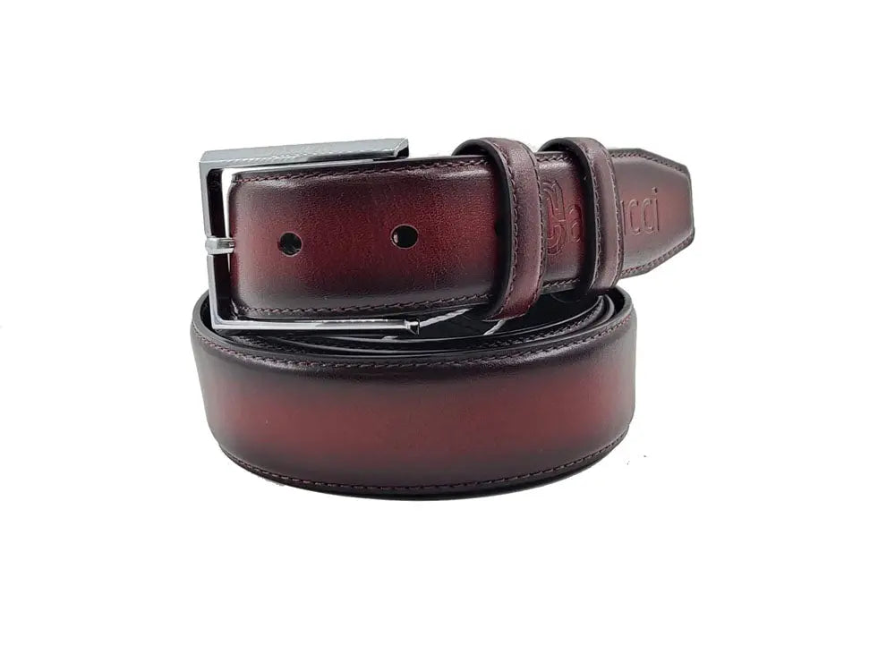 Carrucci Burnished Calfskin Leather Belt