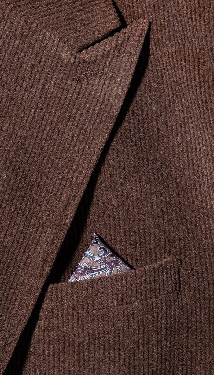 Mens Fall Fabric Cotton corduroy Suit - Winter Jacket and Pants in Color "Brown"