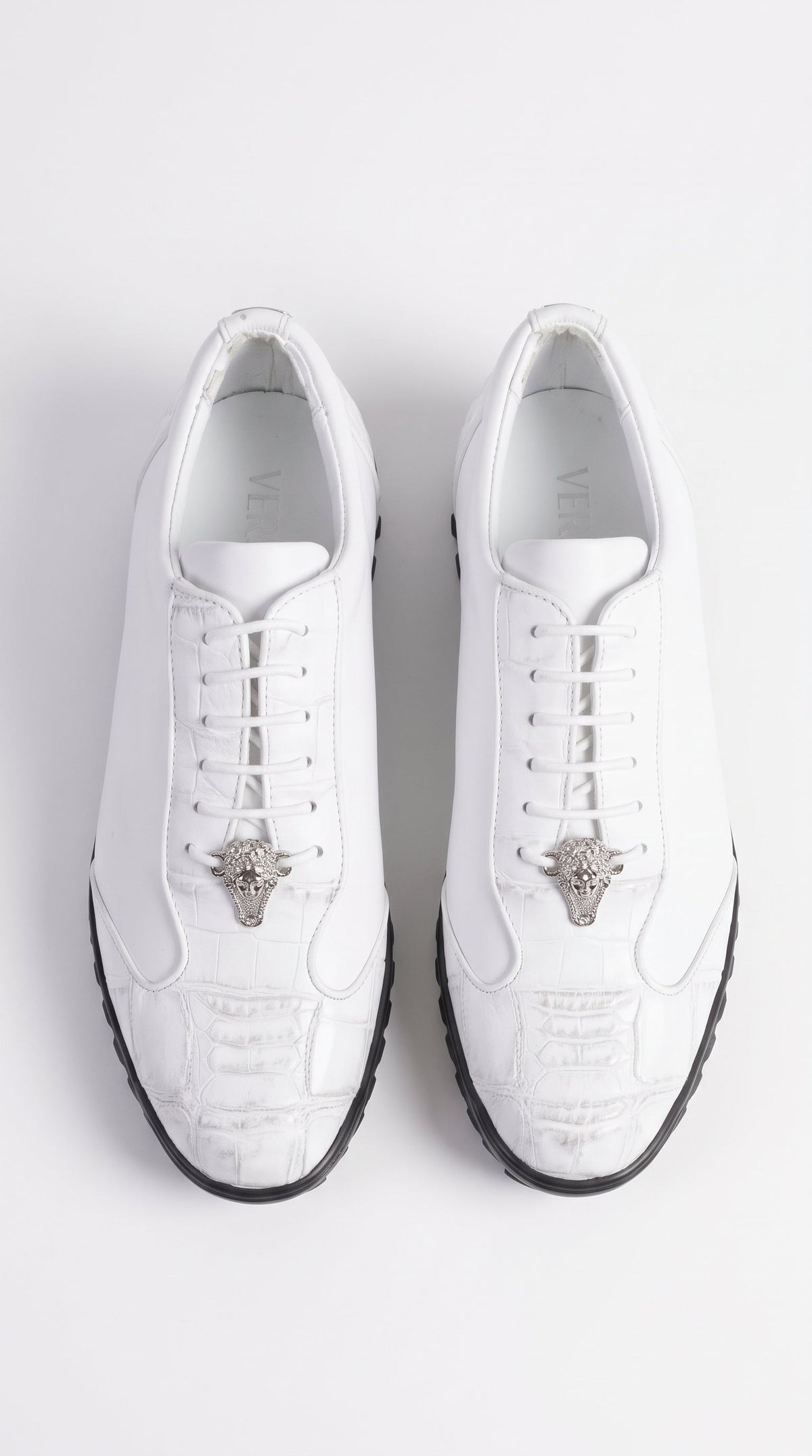 Men’s White Ostrich Leg Leather Sneaker LAB-ZC091928, Exotic Lace-Up Casual Dress Shoes