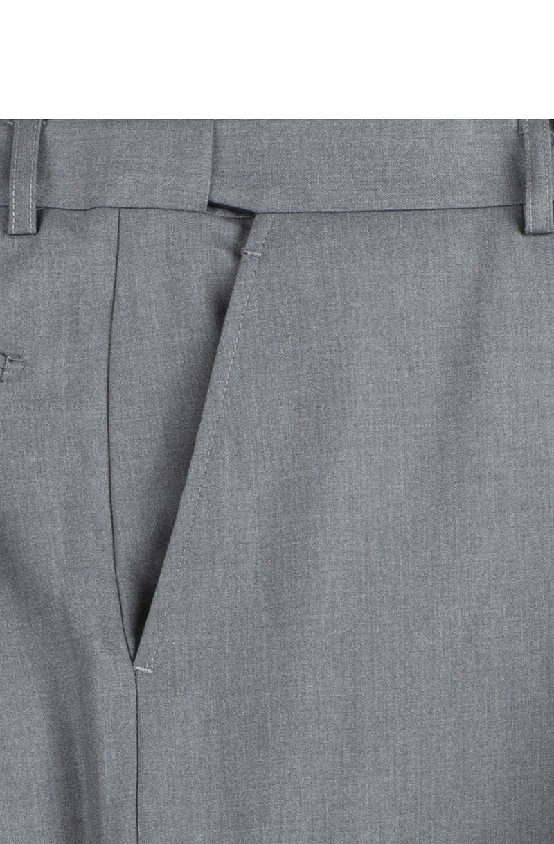 Nola Collection - Medium Gray Regular Fit 2 Piece Suit Flat Front Pants with 2″ Elastic Waistband