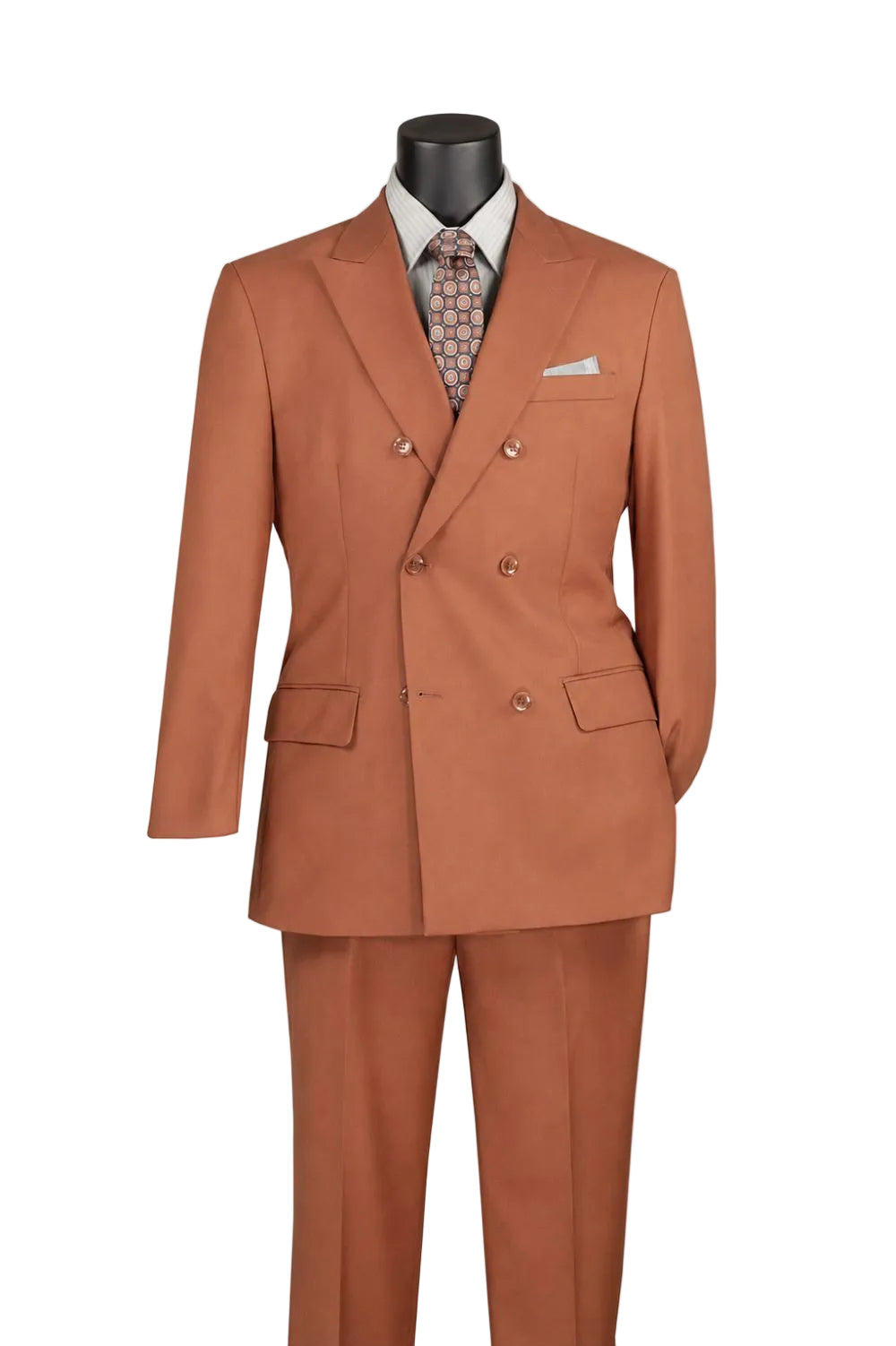Ramses Collection - Regular Fit Double Breasted 2-Piece Suit with Adjustable Waistband Pants