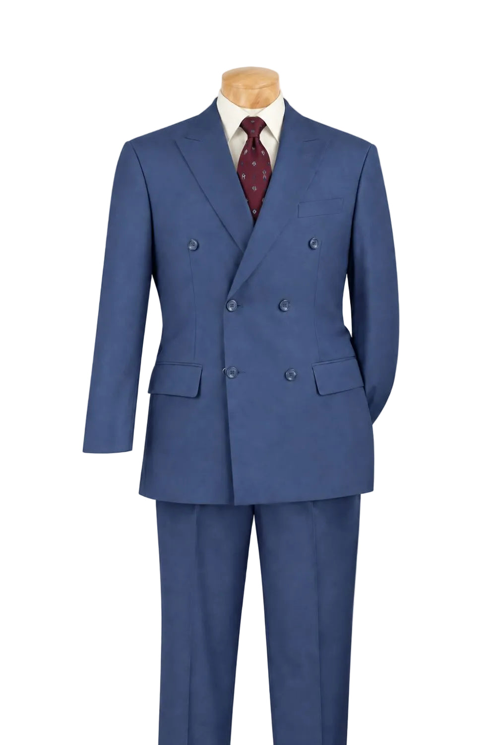 Ramses Collection - Regular Fit Double Breasted 2-Piece Suit with Adjustable Waistband Pants
