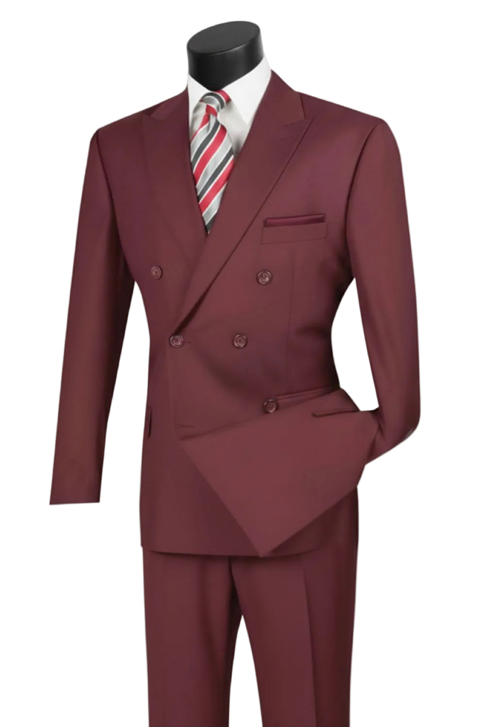 Ramses Collection - Regular Fit Double Breasted 2-Piece Suit with Adjustable Waistband Pants