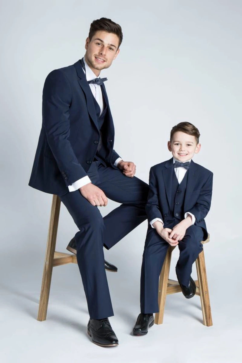Father Son Duo Suit Stylish Navy Blue Suit Party & Events Wear Matching Suit