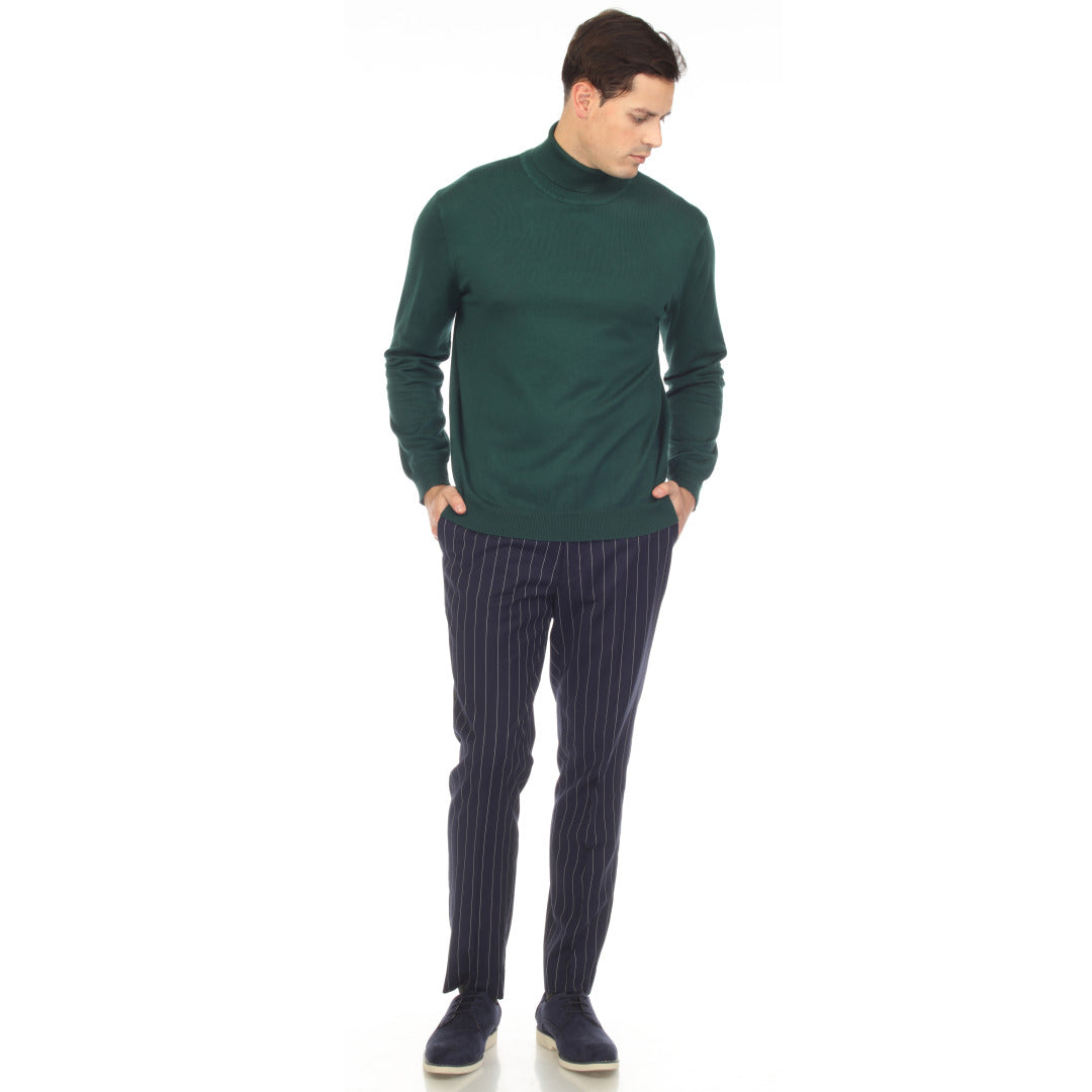 MENS HUNTER GREEN PULLOVER TURTLENECK SWEATER