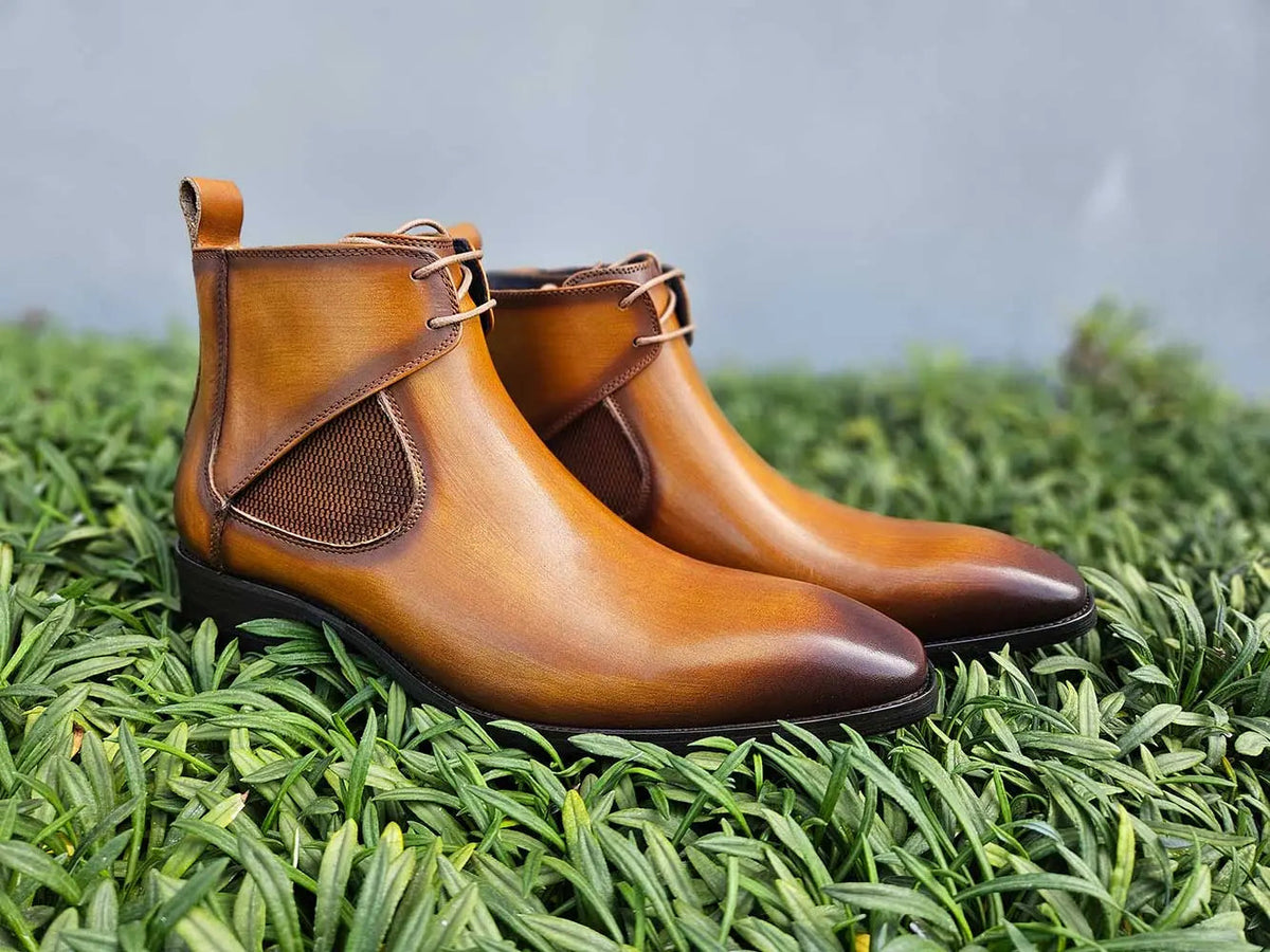 Carrucci Hand Burnished Calfskin Lace-up Boot
