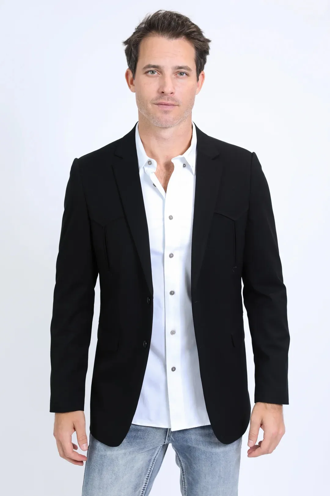 Black Western Sport Coat for Men – Bold Casual Blazer