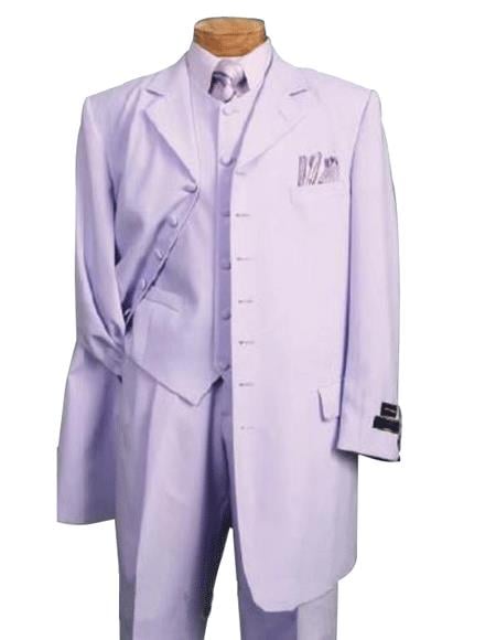 Lavender SUIT 3PC FASHION ZOOT WITH VEST Cover Buttons Comes