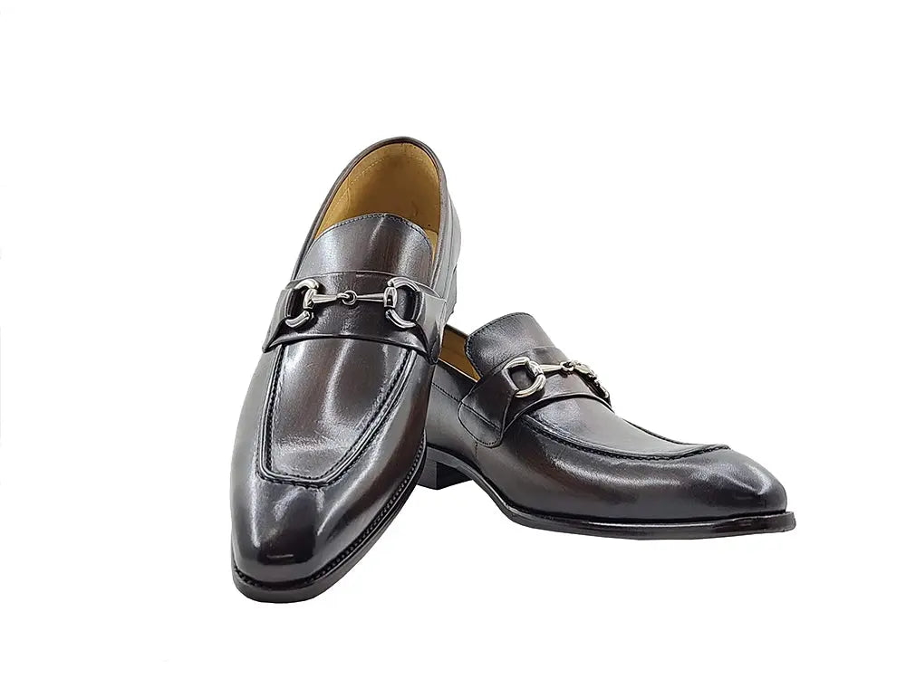 Carrucci Men's Burnished Signature Buckle Loafer
