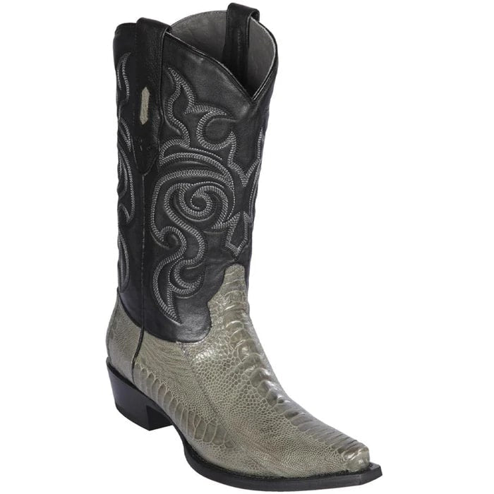 Los Altos Boots - Mens Dress Cowboy Boot - Low Priced Grey Ostrich Leg Cowboy Boots- in Grey
