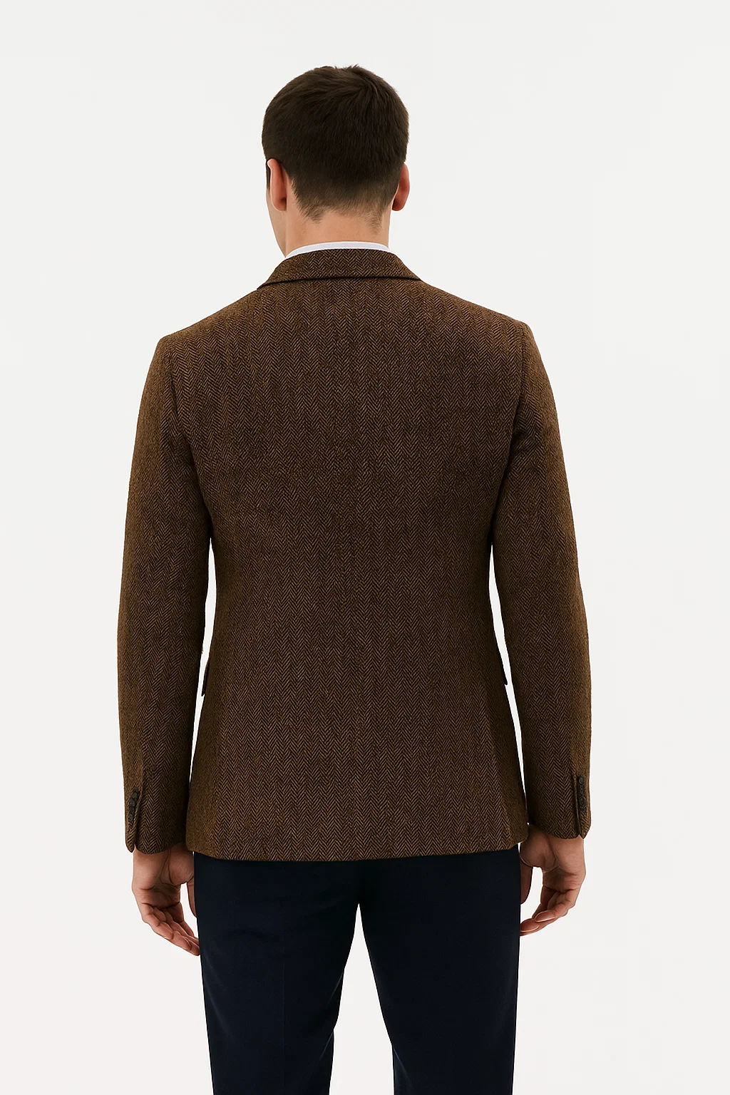 Mens Blazer Tweed Blazer Herringbone Blazer - Z-Dark Brown