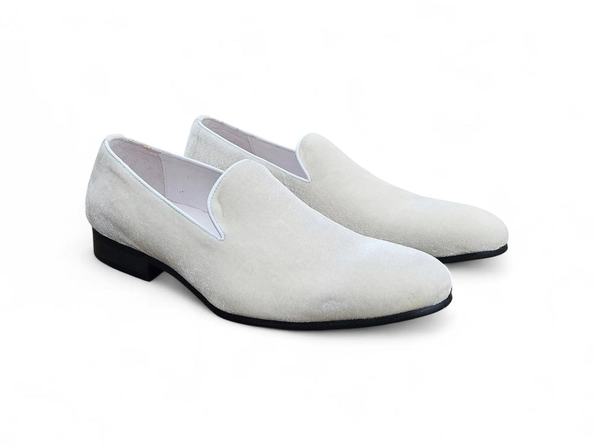 Carrucci Off-white Velvet Dress Loafer