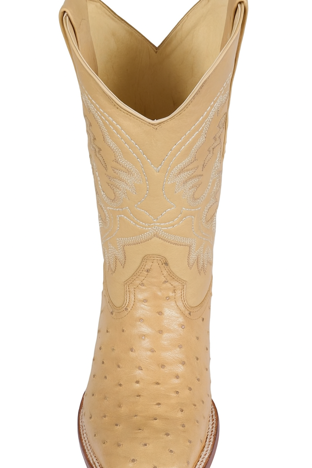 Men's Los Altos Ostrich Skin Wide Square Toe Boots - B-New Designer Collection