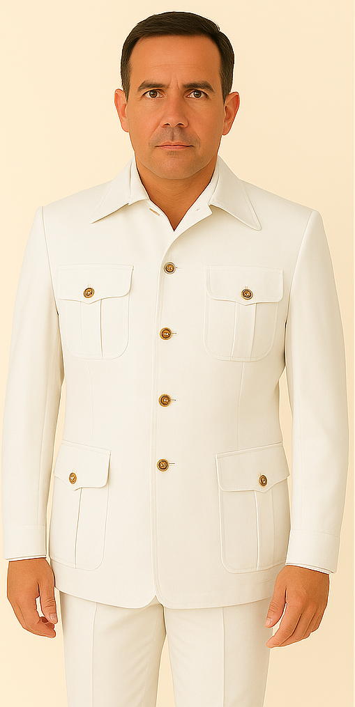 Rossi Man DUKE RM1762 Slim Fit 3-Piece White Suit – Modern Formalwear for Men