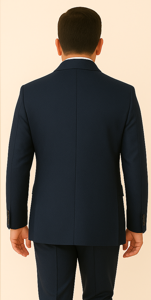 Rossi Man DUKE RM1768 – Slim Fit Navy 3-Piece Suit for Men | Stylish Formalwear
