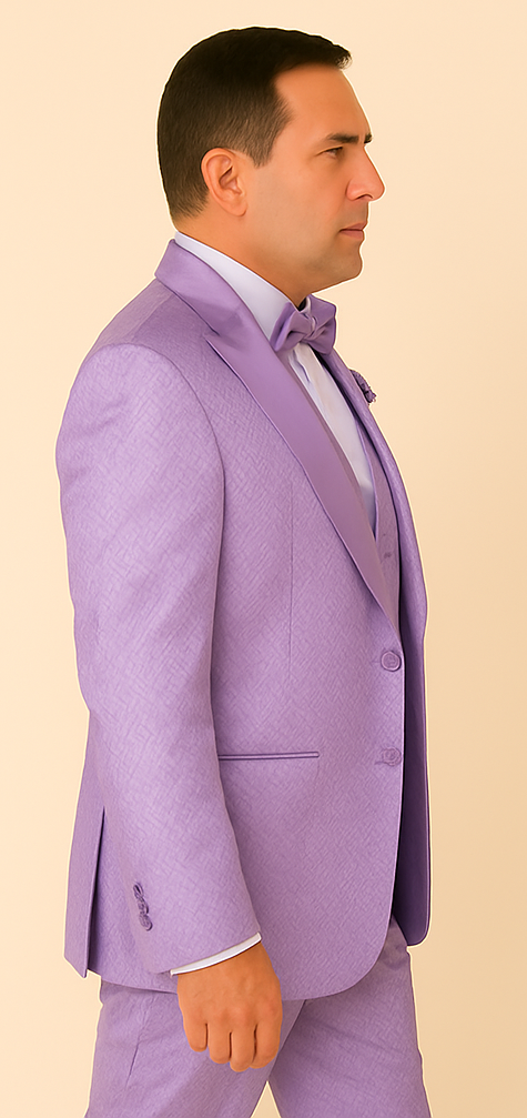 Rossi Man FORD RM1914 – Men's 3-Piece Slim Fit Suit in Purple | Timeless Modern Formalwear