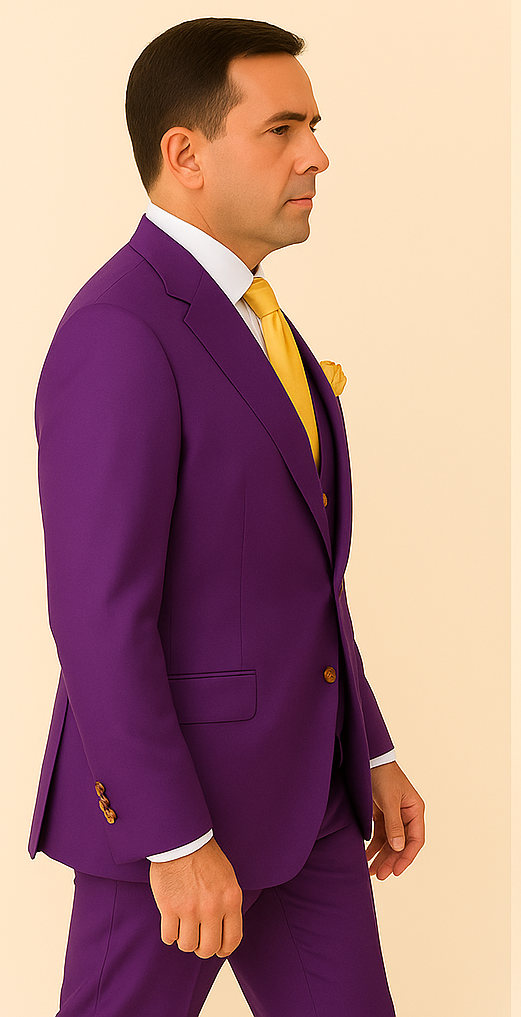 Rossi Man BOND RM1778 Slim Fit 3-Piece Purple Suit – Elegant Tailored Suit for Men