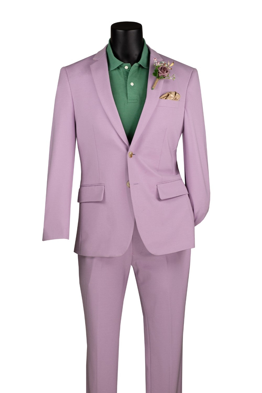Slim Fit 2-Piece Stretch Fabric Suit with Adjustable Waistband