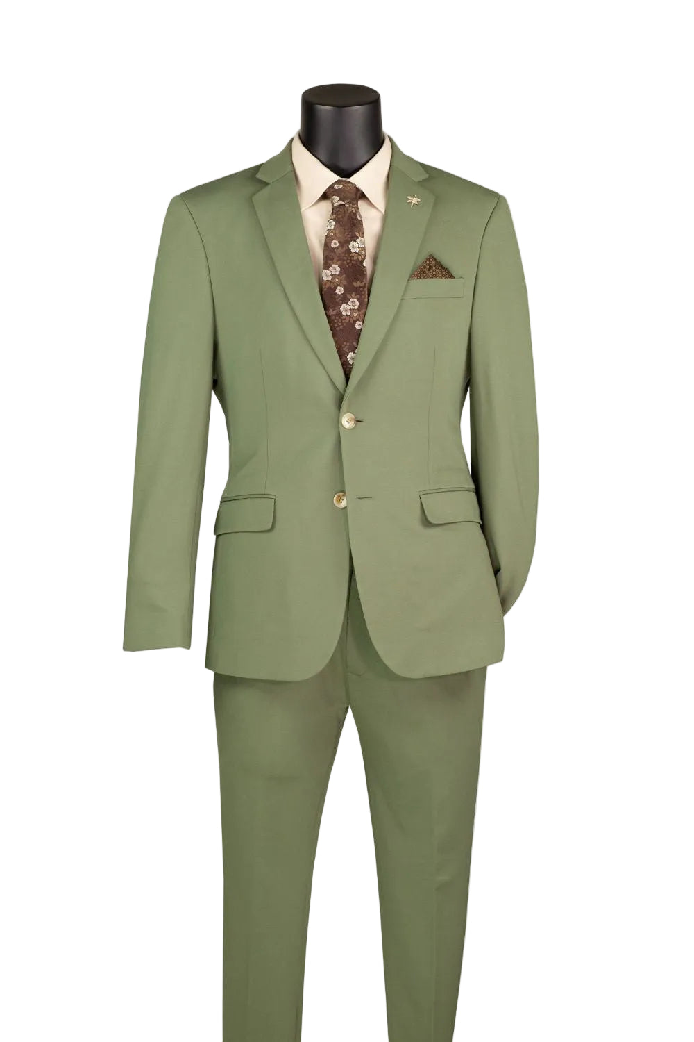 Slim Fit 2-Piece Stretch Fabric Suit with Adjustable Waistband