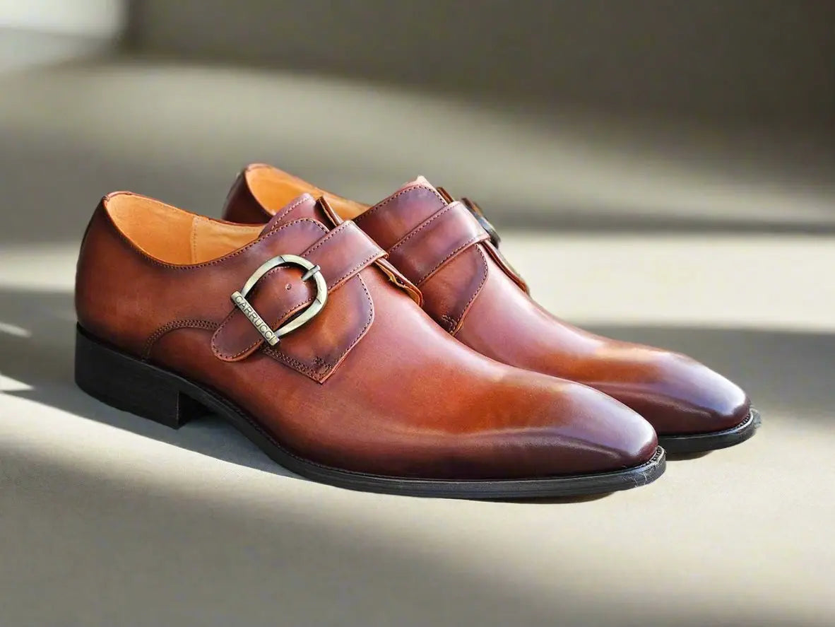 Carrucci Signature Buckle Monk Strap Shoe