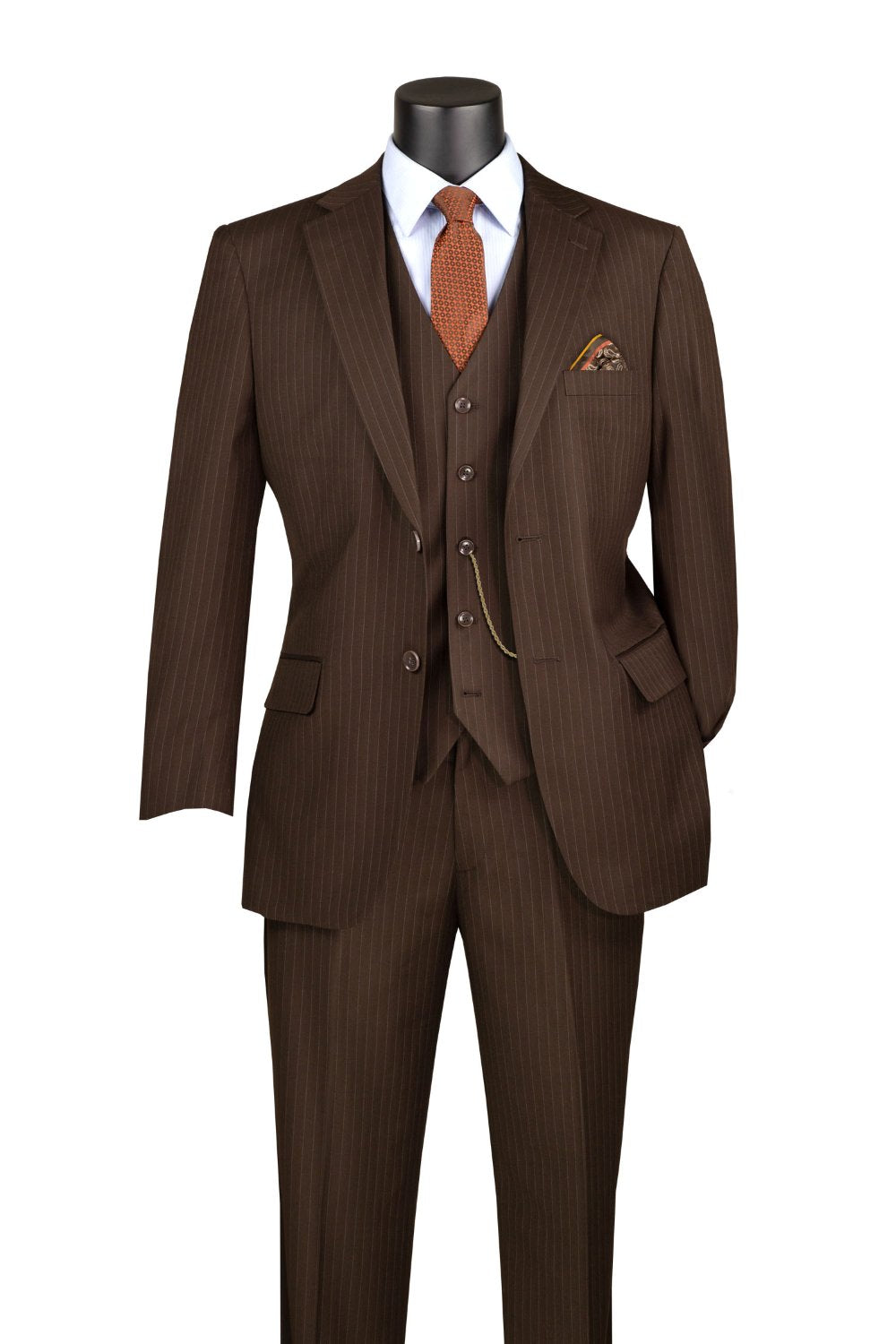 Sovana Collection - Regular Fit 3-Piece Suit 2 Button Tone-on-Tone Stripe